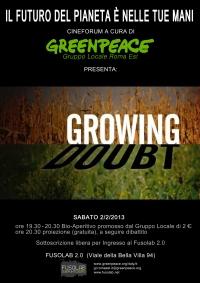 Proiezione  Growing doubt di Greenpeace