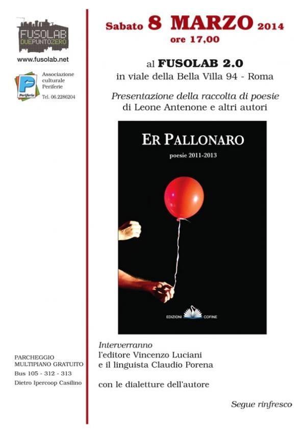 Presentazione &ldquo;Er Pallonaro&rdquo;, di Leone Antenone e altri autori.
